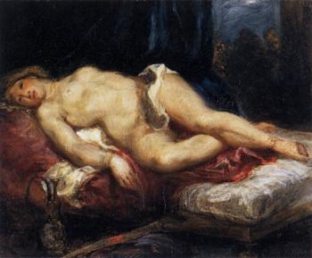 歐仁 德拉尅洛瓦 Odalisque Reclining on a Divan